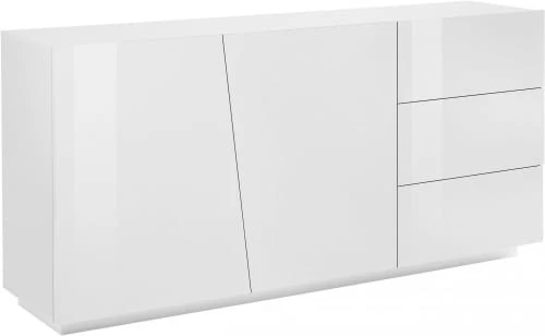 Dmora Buffet à 2 Portes Effet Bois Blanc Brillant 1 Dmora Buffet à 2 Portes Effet Bois Blanc Brillant