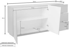 Dmora Buffet à 2 Portes Effet Bois Blanc Brillant 7 Dmora Buffet à 2 Portes Effet Bois Blanc Brillant -Boutique Maisons du Monde buffet a 2 portes effet bois blanc brillant 7