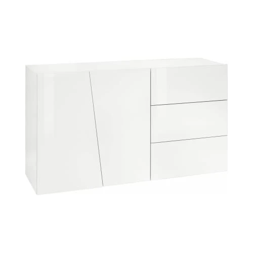 Dmora Buffet à 2 Portes Effet Bois Blanc Brillant 1 Dmora Buffet à 2 Portes Effet Bois Blanc Brillant