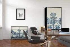 Boutique Maisons du Monde -Boutique Maisons du Monde buffet armoire 2 portes en pin massif imprime palmiers vintage 1