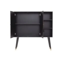 RNT By Really Nice Things Buffet Armoire En Pin Massif Imprimé à Franges Blanches Et Noires. -Boutique Maisons du Monde buffet armoire en pin massif imprime a franges blanches et noires 4