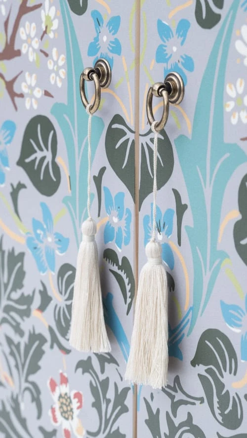RNT By Really Nice Things Buffet Armoire En Pin Massif Imprimé Floral Sur Fond Bleu. 6 RNT By Really Nice Things Buffet Armoire En Pin Massif Imprimé Floral Sur Fond Bleu. – Image 6