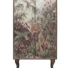 RNT By Really Nice Things Buffet Armoire En Pin Massif Imprimé Floral Sur Fond Marron.