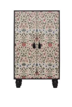 RNT By Really Nice Things Buffet Armoire En Pin Massif Imprimé Floral Sur Fond Noir. -Boutique Maisons du Monde buffet armoire en pin massif imprime floral sur fond noir williams
