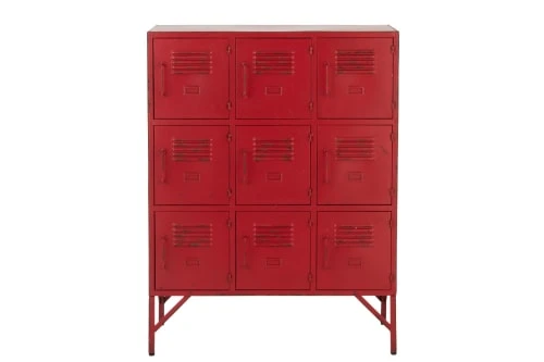 HELLIN Buffet Armoire Industrielle 9 Casiers En Métal 1 HELLIN Buffet Armoire Industrielle 9 Casiers En Métal