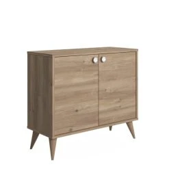 Dmora Buffet Avec 2 Portes Effet Bois Chêne