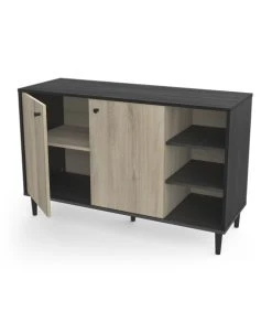 CALICOSY Buffet Avec 2 Portes Et 3 Niches - L110cm - Noir/bois 9 CALICOSY Buffet Avec 2 Portes Et 3 Niches - L110cm - Noir/bois -Boutique Maisons du Monde buffet avec 2 portes et 3 niches l110cm noir bois 3