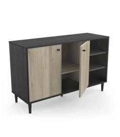 CALICOSY Buffet Avec 2 Portes Et 3 Niches - L110cm - Noir/bois 10 CALICOSY Buffet Avec 2 Portes Et 3 Niches - L110cm - Noir/bois -Boutique Maisons du Monde buffet avec 2 portes et 3 niches l110cm noir bois 4