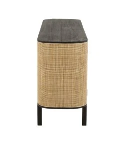 CALICOSY Buffet Avec 3 Portes En Bois Exotique Et Rotin Noir 8 CALICOSY Buffet Avec 3 Portes En Bois Exotique Et Rotin Noir -Boutique Maisons du Monde buffet avec 3 portes en bois exotique et rotin noir 2