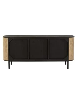 CALICOSY Buffet Avec 3 Portes En Bois Exotique Et Rotin Noir 9 CALICOSY Buffet Avec 3 Portes En Bois Exotique Et Rotin Noir -Boutique Maisons du Monde buffet avec 3 portes en bois exotique et rotin noir 3