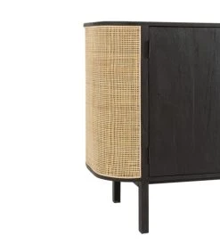 CALICOSY Buffet Avec 3 Portes En Bois Exotique Et Rotin Noir 10 CALICOSY Buffet Avec 3 Portes En Bois Exotique Et Rotin Noir -Boutique Maisons du Monde buffet avec 3 portes en bois exotique et rotin noir 4