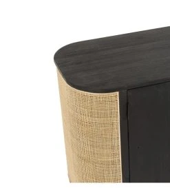 CALICOSY Buffet Avec 3 Portes En Bois Exotique Et Rotin Noir 11 CALICOSY Buffet Avec 3 Portes En Bois Exotique Et Rotin Noir -Boutique Maisons du Monde buffet avec 3 portes en bois exotique et rotin noir 5