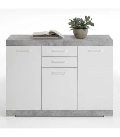 CALICOSY Buffet Avec 3 Portes Et 2 Tiroirs L120cm - Gris Béton 9 CALICOSY Buffet Avec 3 Portes Et 2 Tiroirs L120cm - Gris Béton -Boutique Maisons du Monde buffet avec 3 portes et 2 tiroirs l120cm gris beton 3