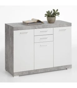 CALICOSY Buffet Avec 3 Portes Et 2 Tiroirs L120cm - Gris Béton 10 CALICOSY Buffet Avec 3 Portes Et 2 Tiroirs L120cm - Gris Béton -Boutique Maisons du Monde buffet avec 3 portes et 2 tiroirs l120cm gris beton 4