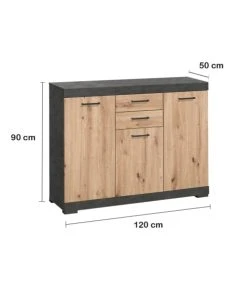 CALICOSY Buffet Avec 3 Portes Et 2 Tiroirs L120cm - Marron 9 CALICOSY Buffet Avec 3 Portes Et 2 Tiroirs L120cm - Marron -Boutique Maisons du Monde buffet avec 3 portes et 2 tiroirs l120cm marron 3