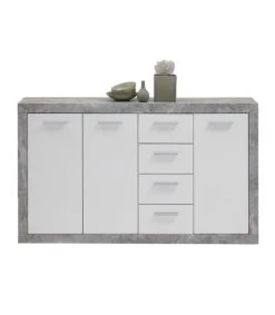CALICOSY Buffet Avec 3 Portes Et 4 Tiroirs L152 Cm - Gris Béton 6 CALICOSY Buffet Avec 3 Portes Et 4 Tiroirs L152 Cm - Gris Béton -Boutique Maisons du Monde buffet avec 3 portes et 4 tiroirs l152 cm gris beton 2