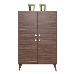 Dmora Buffet Avec 4 Portes Effet Bois Noyer -Boutique Maisons du Monde buffet avec 4 portes effet bois noyer 2