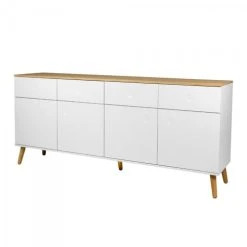 Meubles & Design Buffet Bas 192cm Style Scandinave Blanc