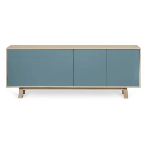 MON PETIT MEUBLE FRANCAIS Buffet Bas 2 Portes+3 Tiroirs 200 Cm, En Frêne 1 MON PETIT MEUBLE FRANCAIS Buffet Bas 2 Portes+3 Tiroirs 200 Cm, En Frêne