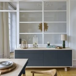 Alternative view of MON PETIT MEUBLE FRANCAIS Buffet Bas 2 Portes+3 Tiroirs 200 Cm, En Frêne