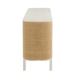 Meubles & Design Buffet Bas 3 Portes 180cm En Cannage Et Bois Blanc -Boutique Maisons du Monde buffet bas 3 portes 180cm en cannage et bois blanc 2
