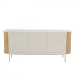 Meubles & Design Buffet Bas 3 Portes 180cm En Cannage Et Bois Blanc -Boutique Maisons du Monde buffet bas 3 portes 180cm en cannage et bois blanc 3