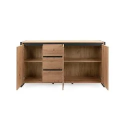 CALICOSY Buffet Bas 3 Portes 3 Tiroirs L160 Cm - Décor Bois Clair 9 CALICOSY Buffet Bas 3 Portes 3 Tiroirs L160 Cm - Décor Bois Clair -Boutique Maisons du Monde buffet bas 3 portes 3 tiroirs l160 cm decor bois clair 3