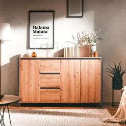 CALICOSY Buffet Bas 3 Portes 3 Tiroirs L160 Cm - Décor Bois Clair 11 CALICOSY Buffet Bas 3 Portes 3 Tiroirs L160 Cm - Décor Bois Clair -Boutique Maisons du Monde buffet bas 3 portes 3 tiroirs l160 cm decor bois clair 5