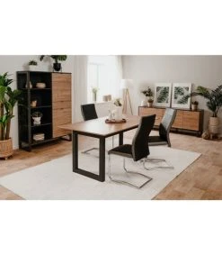 CALICOSY Buffet Bas 3 Portes 3 Tiroirs L175 Cm - Gris Foncé Et Effet Bois -Boutique Maisons du Monde buffet bas 3 portes 3 tiroirs l175 cm gris fonce et effet bois 4