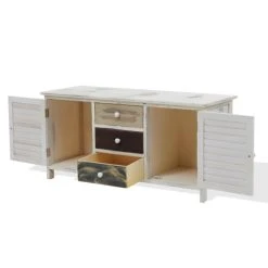 Mobili Rebecca Buffet Bas Avec 3 Tiroirs 2 Portes En Bois Blanc Antique 10 Mobili Rebecca Buffet Bas Avec 3 Tiroirs 2 Portes En Bois Blanc Antique -Boutique Maisons du Monde buffet bas avec 3 tiroirs 2 portes en bois blanc antique 4