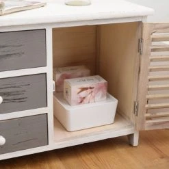 Mobili Rebecca Buffet Bas Avec 3 Tiroirs 2 Portes En Bois Blanc Et Gris 8 Mobili Rebecca Buffet Bas Avec 3 Tiroirs 2 Portes En Bois Blanc Et Gris -Boutique Maisons du Monde buffet bas avec 3 tiroirs 2 portes en bois blanc et gris 2