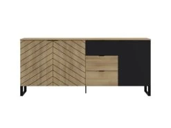 Bobochic Buffet Bas Contemporain 200 Cm Noir / Bois -Boutique Maisons du Monde buffet bas contemporain 200 cm noir bois 3