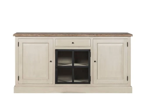 HELLIN Buffet Bas En Bois 3 Portes 1 Tiroir 1 HELLIN Buffet Bas En Bois 3 Portes 1 Tiroir