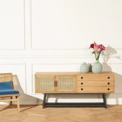 Robin Des Bois Buffet Bas En Chêne Cannage Et Métal Noir Mat L 160 Cm 8 Robin Des Bois Buffet Bas En Chêne Cannage Et Métal Noir Mat L 160 Cm -Boutique Maisons du Monde buffet bas en chene cannage et metal noir mat l 160 cm 2
