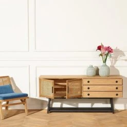 Robin Des Bois Buffet Bas En Chêne Cannage Et Métal Noir Mat L 160 Cm 10 Robin Des Bois Buffet Bas En Chêne Cannage Et Métal Noir Mat L 160 Cm -Boutique Maisons du Monde buffet bas en chene cannage et metal noir mat l 160 cm 4