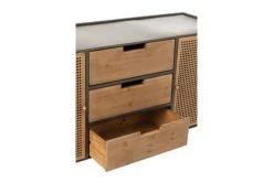 HELLIN Buffet Bas En Métal 2 Portes Et 3 Tiroirs L145 -Boutique Maisons du Monde buffet bas en metal 2 portes et 3 tiroirs l145 3