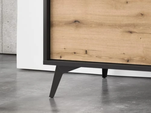 Best Mobilier Buffet Bas Industriel 104 Cm Noir / Bois 3 Best Mobilier Buffet Bas Industriel 104 Cm Noir / Bois – Image 3