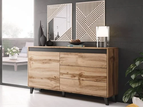 Best Mobilier Buffet Bas Industriel 138 Cm Bois 2 Best Mobilier Buffet Bas Industriel 138 Cm Bois – Image 2