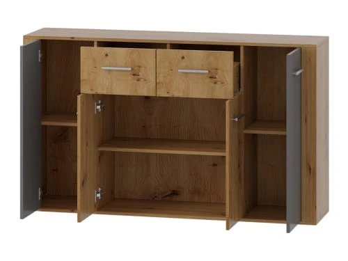 Best Mobilier Buffet Bas Industriel 150 Cm Bois / Gris 3 Best Mobilier Buffet Bas Industriel 150 Cm Bois / Gris – Image 3