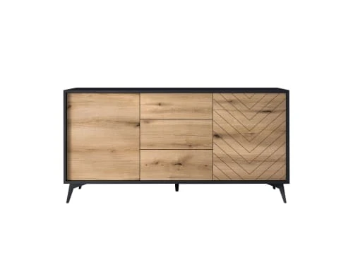 Best Mobilier Buffet Bas Industriel 154 Cm Noir / Bois 1 Best Mobilier Buffet Bas Industriel 154 Cm Noir / Bois
