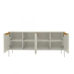 Meubles & Design Buffet Bas Moderne 4 Portes En Bois Blanc -Boutique Maisons du Monde buffet bas moderne 4 portes en bois blanc 4