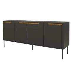 Meubles & Design Buffet Bas Moderne 4 Portes En Bois Gris