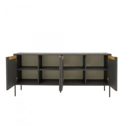 Meubles & Design Buffet Bas Moderne 4 Portes En Bois Gris -Boutique Maisons du Monde buffet bas moderne 4 portes en bois gris 4