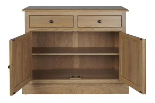 HELLIN Buffet Bas Parisien 2 Portes 2 Tiroirs En Chêne Massif Naturel 4 HELLIN Buffet Bas Parisien 2 Portes 2 Tiroirs En Chêne Massif Naturel – Image 4