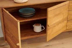 HELLIN Buffet Bas Rétro En Bois 2 Portes 3 Tiroirs L160 Bronze -Boutique Maisons du Monde buffet bas retro en bois 2 portes 3 tiroirs l160 bronze 3