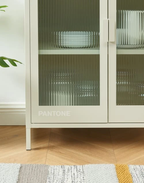 Pantone Buffet Beige Sable Portes En Verre Cannelé 5 Pantone Buffet Beige Sable Portes En Verre Cannelé – Image 5