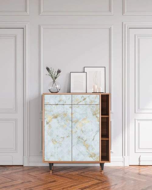 Storyz Buffet Blanc Clair 2 Tiroirs Et 2 Portes L 94 Cm 2 Storyz Buffet Blanc Clair 2 Tiroirs Et 2 Portes L 94 Cm – Image 2