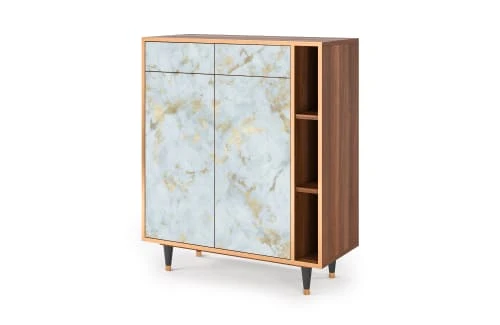 Storyz Buffet Blanc Clair 2 Tiroirs Et 2 Portes L 94 Cm 3 Storyz Buffet Blanc Clair 2 Tiroirs Et 2 Portes L 94 Cm – Image 3