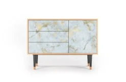 Storyz Buffet Blanc Clair 3 Tiroirs Et 1 Porte L 115 Cm