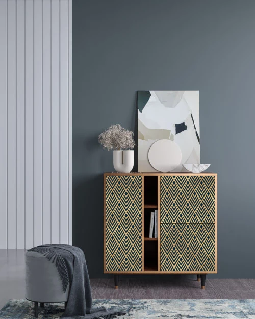 Storyz Buffet Bleu 3 Portes L 94 Cm 2 Storyz Buffet Bleu 3 Portes L 94 Cm – Image 2